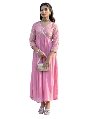 Cotton Printed Kurta with Coordinated Palazzo and Dupatta for Women(L)
