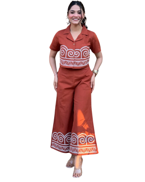 Laidback Luxe ? Embroidered Floral Dress with Printed Touch