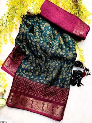 Soft bleck dola silk sarees  with pen kalamkari design