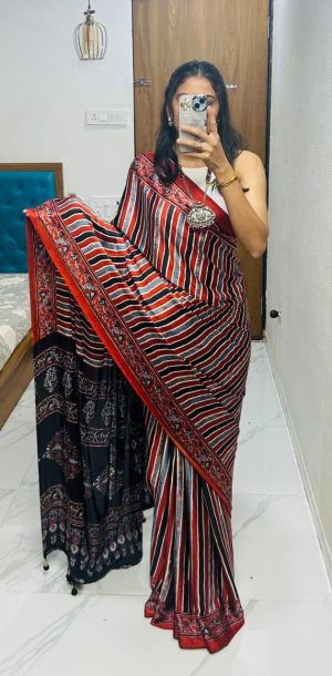 AJRrakh Gajji bandhej Saree