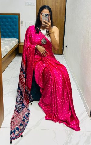 Lagdi pure Gajji Soft Silk saree