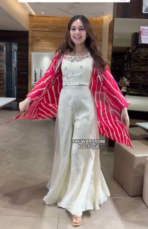 Party Wear Shrug And Plazzo