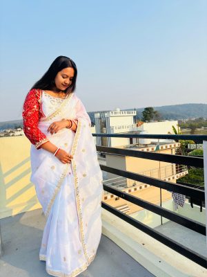 Gold Crush Premium Saree with blouse and kotty