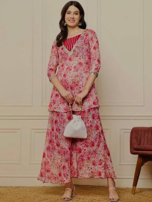 Elegant Digital Print Palazzo Suit